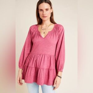 Anthropologie MAEVE Isola Tiered Babydoll Top